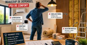 Maison en rénovation avec travaux coûteux mais peu utiles pour le confort thermique