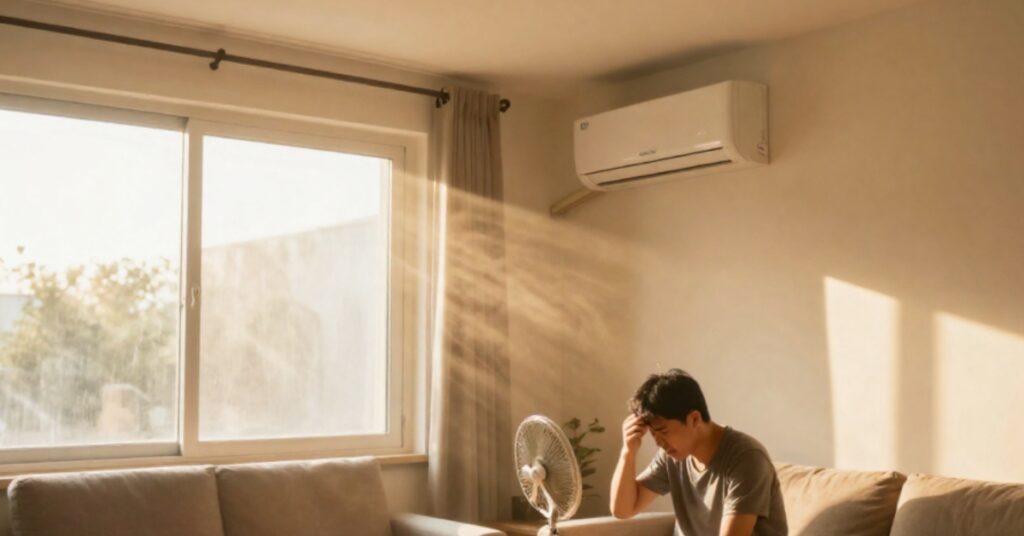 climatisation inefficace dans une maison exposée à la chaleur
